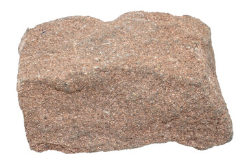 Close-up of sandstone mineral, isolated on white background