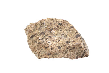 Close-up of bauxite ore, isolated on white background
