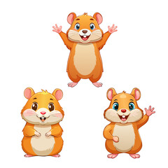 Obraz premium ハムスターのキャラクター素材セット