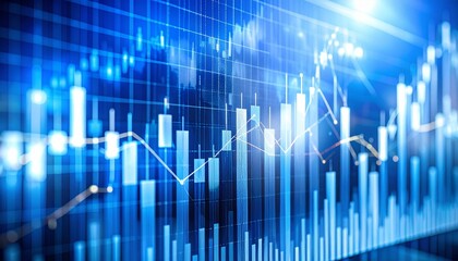 Naklejka premium Stock market and trading concept, digital graph