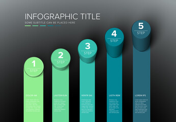 Modern 5 Step 3D Infographic Design