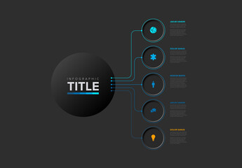 Minimal Dark Infographic Template with Vertical Steps