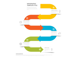 Infographic Template - 5 Steps Timeline Flow Chart Design