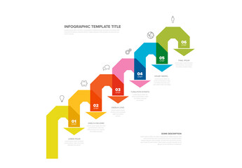 Colorful 6 Step Infographic Template with Icons