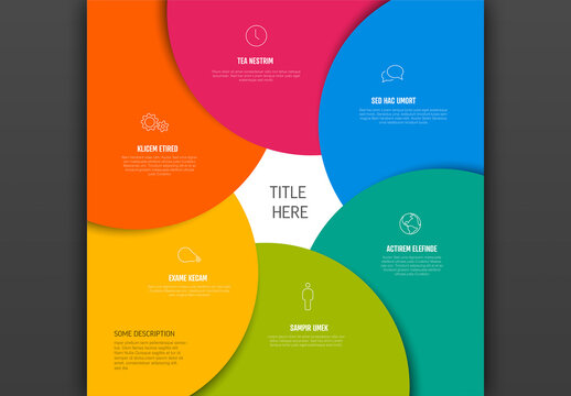 Multicolor Circular Infographic Template with 6 Options