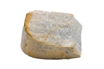 Close-up of quartzite mineral, isolated on white background