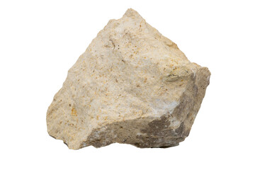 Close-up of dolomite mineral, isolated on white background