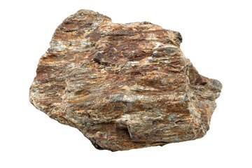 Close-up of shale mineral, isolated on white background