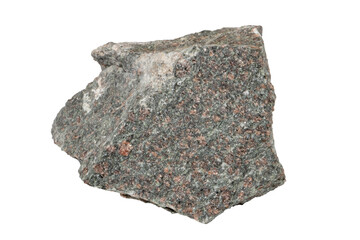 Close-up of ecolgite mineral, isolated on white background