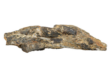 Close-up of shale mineral, isolated on white background