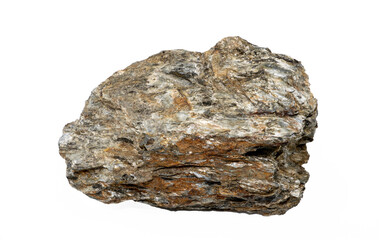 Close-up of shale mineral, isolated on white background