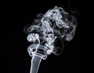 Abstract smoke swirls against black