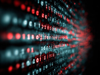 
Encrypted code, abstract visualization, binary, cyberpunk style