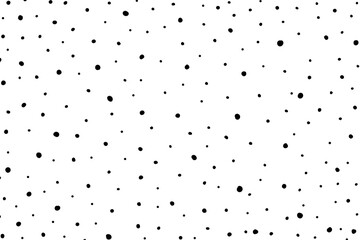 Dots pattern isolated on white background. Abstract hand-drawn polka dot background. Monochrome design for wallpaper, textile, print, decoration, fabric, banner, etc.