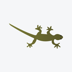 Lizard Silhouette Vector Illustration Isolated on White