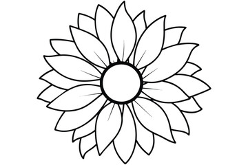 Elegant Sunflower Line Art Simple Floral Illustration Design