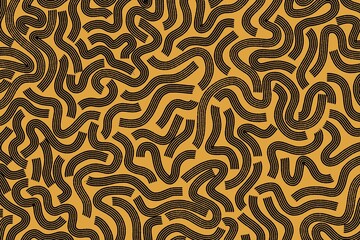 Gold and black background pattern seamless lines, stripes, wavy, curve abstract gold luxury color. 