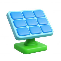 Colorful learning toy on a white background, isolated on transparent background, 3D claymorphic icon
