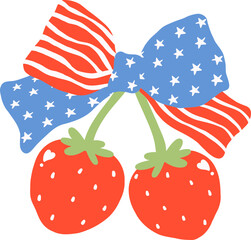 Cute Coquette 4th of July strawberries with bow