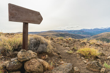 Mirador de Chinchillones Viewpoint Sign in Cerro Quilque Lil. Alumine, Neuquen, Argentina