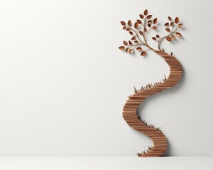 Abstract path branching into work journey and personal growth path