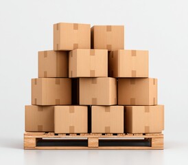 cardboard boxes pallet mockup