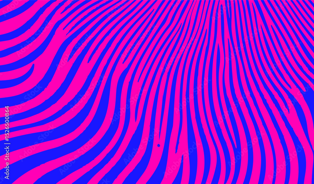 Poster Vector illustration in popular modern Op Art style, featuring dynamic wavy lines and abstract flowing shapes, creating an illusion of depth and movement with high contrast and bold graphic elements.