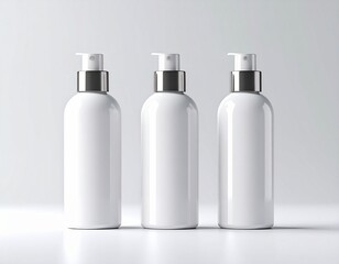 トラベル用ミニ化粧品ボトル3本セットのモックアップ