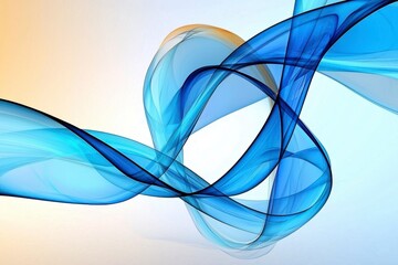 Naklejka premium Abstract Swirling Blue and Beige Translucent Ribbons