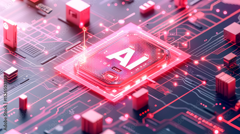 Poster computer chip with the letters ai on it