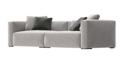 sofa fabric beige angled view isolated.