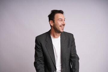 Male Model Showing Different Emotions on White Studio Background