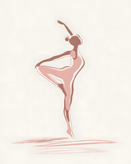 Artistic illustration of a single human figure performing a Pilates pose
