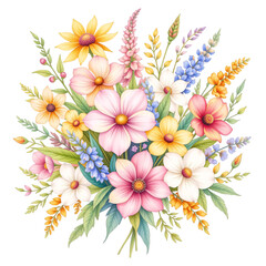 Floral bouquet arrangement studio digital illustration creative space close-up nature's beauty
