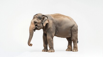 Majestic Elephant Standing Proudly Against a Neutral Background