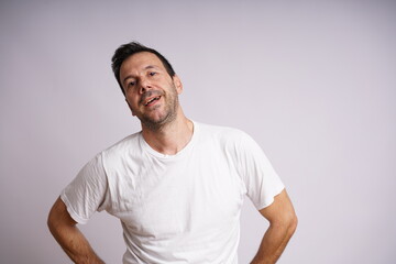 Male Model Showing Different Emotions on White Studio Background
