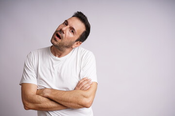 Male Model Showing Different Emotions on White Studio Background