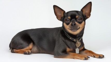 Charming Black Chihuahua with Playful Expression