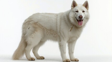 Happy White Siberian Husky with Playful Expression