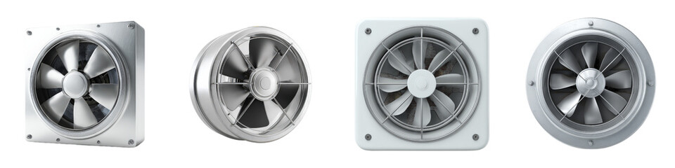 Obraz premium Different Models of Industrial Ventilation Fans for Air Movement