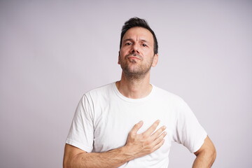 Male Model Showing Different Emotions on White Studio Background