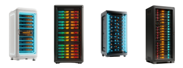 Innovative Server Racks with Colorful Lights for Modern Data Centers