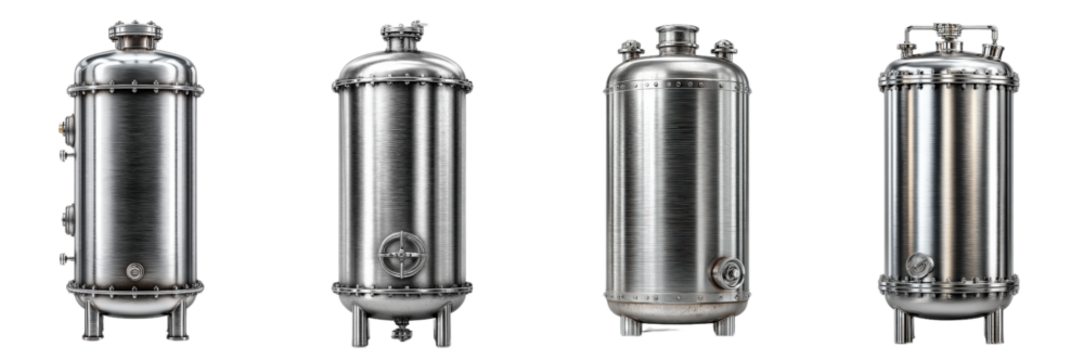 Various Stainless Steel Pressure Vessels for Industrial Use and Storage