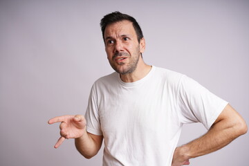 Male Model Showing Different Emotions on White Studio Background