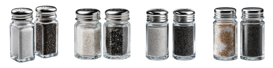 Assortment of Spice Containers with Clear Glass and Metal Lids
