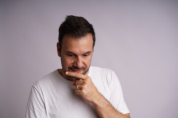 Male Model Showing Different Emotions on White Studio Background