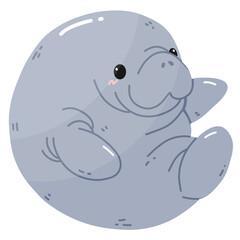 Cute Manatee Sea cow kawaii dugong cartoon