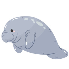 Cute Manatee Sea cow kawaii dugong cartoon