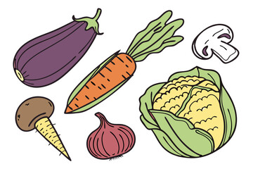 set of vegetables