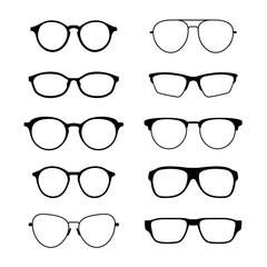 various eyeglasses frames vector collection set